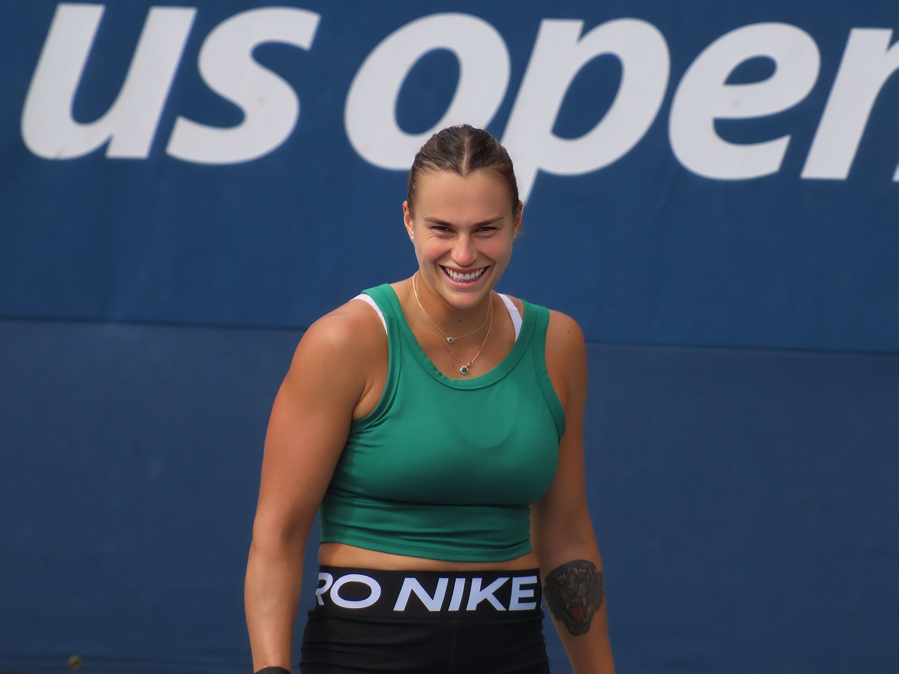 Aryna Sabalenka treinando no US Open